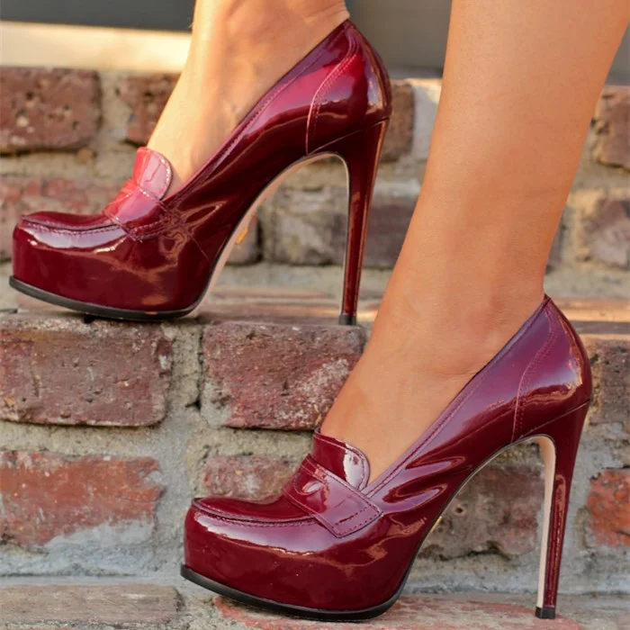 burgundy heels shoes